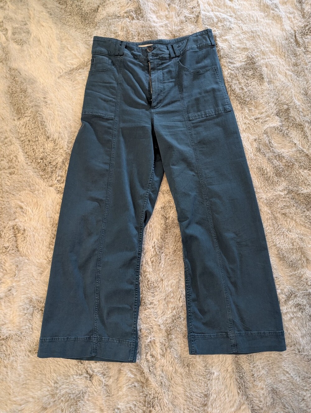 Pilcro Anthropologie High Rise Crop Pants in Teal